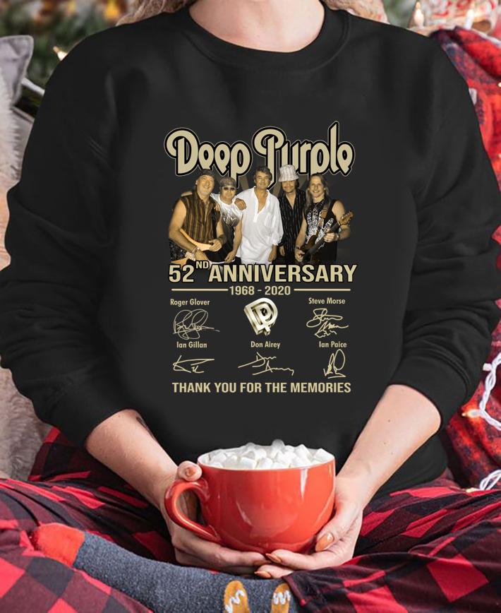 Deep Purple Hard Rock 52nd anniversary 1968-2020 signatures t-shirt sweatshirt