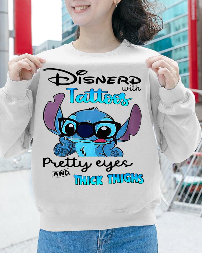 Disney Stitch Wearing Glasses Disnerd With Tattoos Pretty Eyes t-shirt sweatshirt