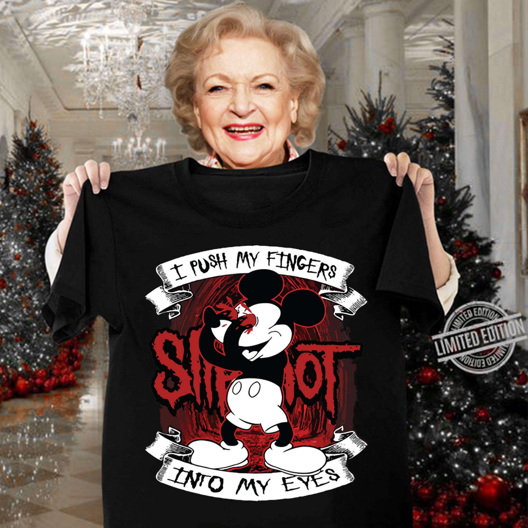 Mickey Mouse I Push My Fingers Into My Eyes t-shirt woman shirt