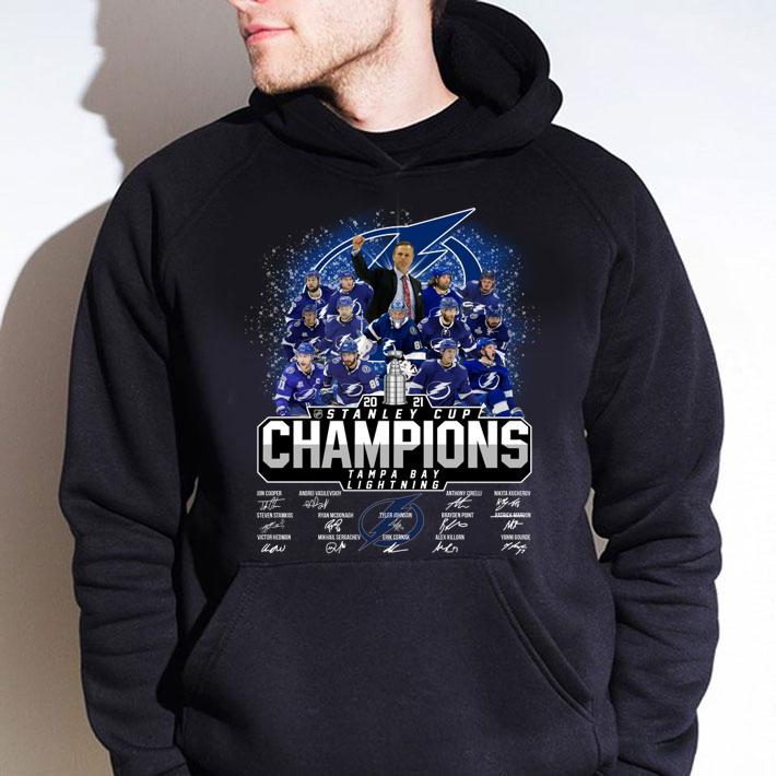 Champions Stanley Cup 2021 Tampa Bay Lightning Member Signature t-shirt hoodie