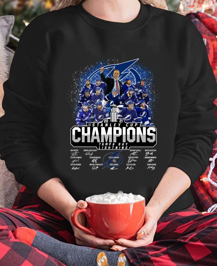 Champions Stanley Cup 2021 Tampa Bay Lightning Member Signature t-shirt sweatshirt
