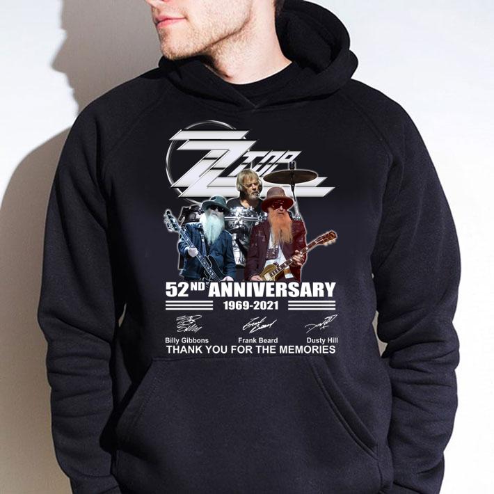 Dusty Hill ZZ Top Band 52nd Anniversary 1969-2021 Signatures Thank You For The Memories t-shirt hoodie