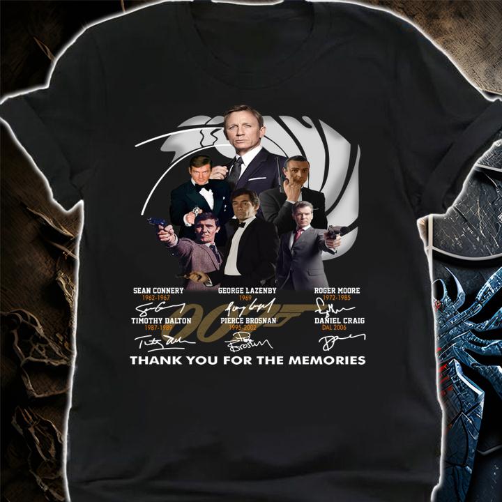 James Bond 007 Thank You For The Memories Signatures t-shirt shirt
