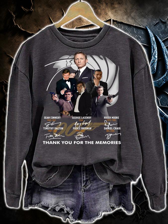James Bond 007 Thank You For The Memories Signatures t-shirt sweatshirt