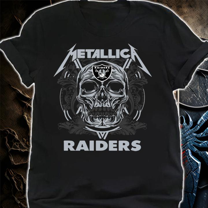 Skull Metallic Oakland Raiders t-shirt shirt