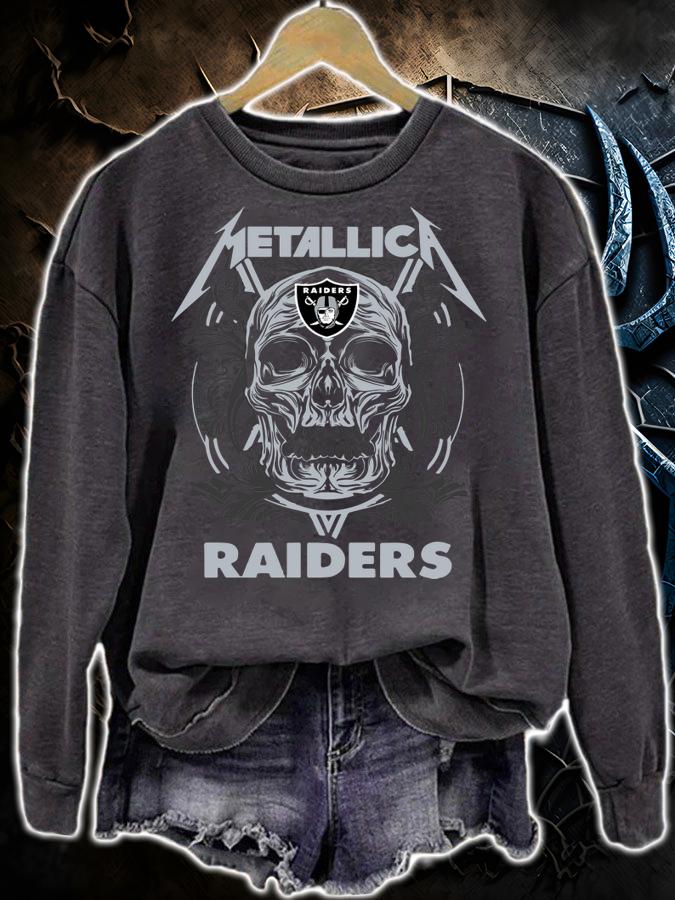 Skull Metallic Oakland Raiders t-shirt sweatshirt