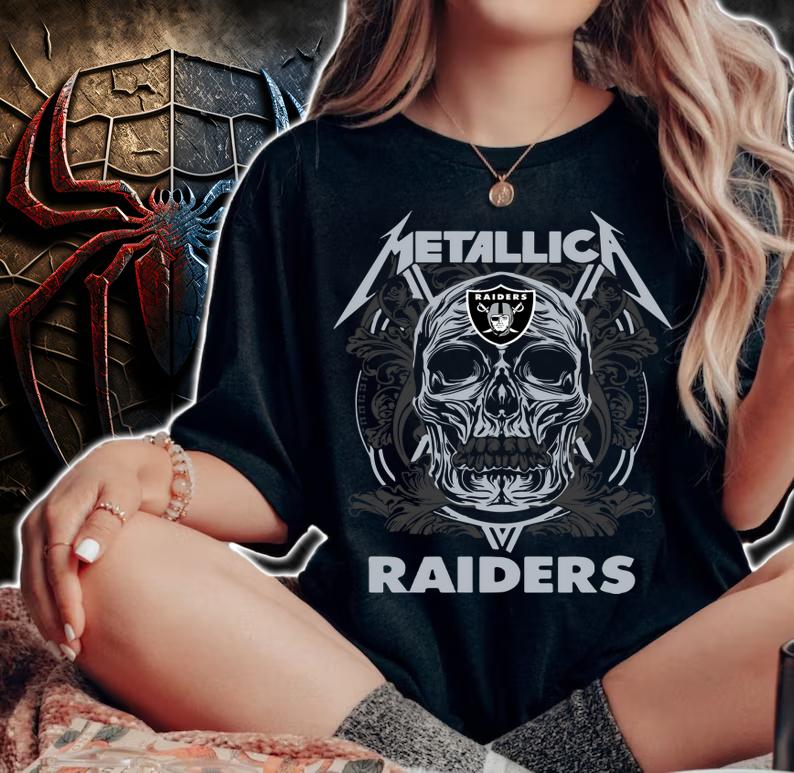 Skull Metallic Oakland Raiders t-shirt woman shirt