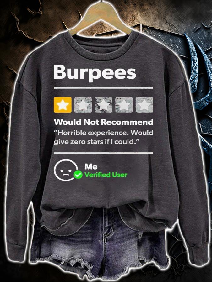 Burpees 1 star would recommend shirt t-shirt sweatshirt