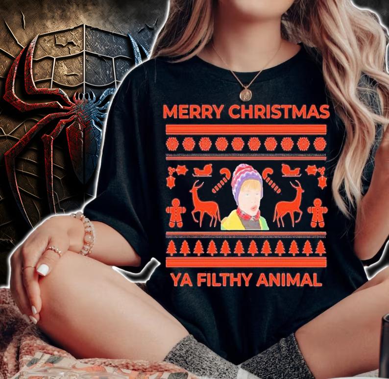 Merry Christmas Ya Filthy Animal Home Alone Shirt t-shirt woman shirt