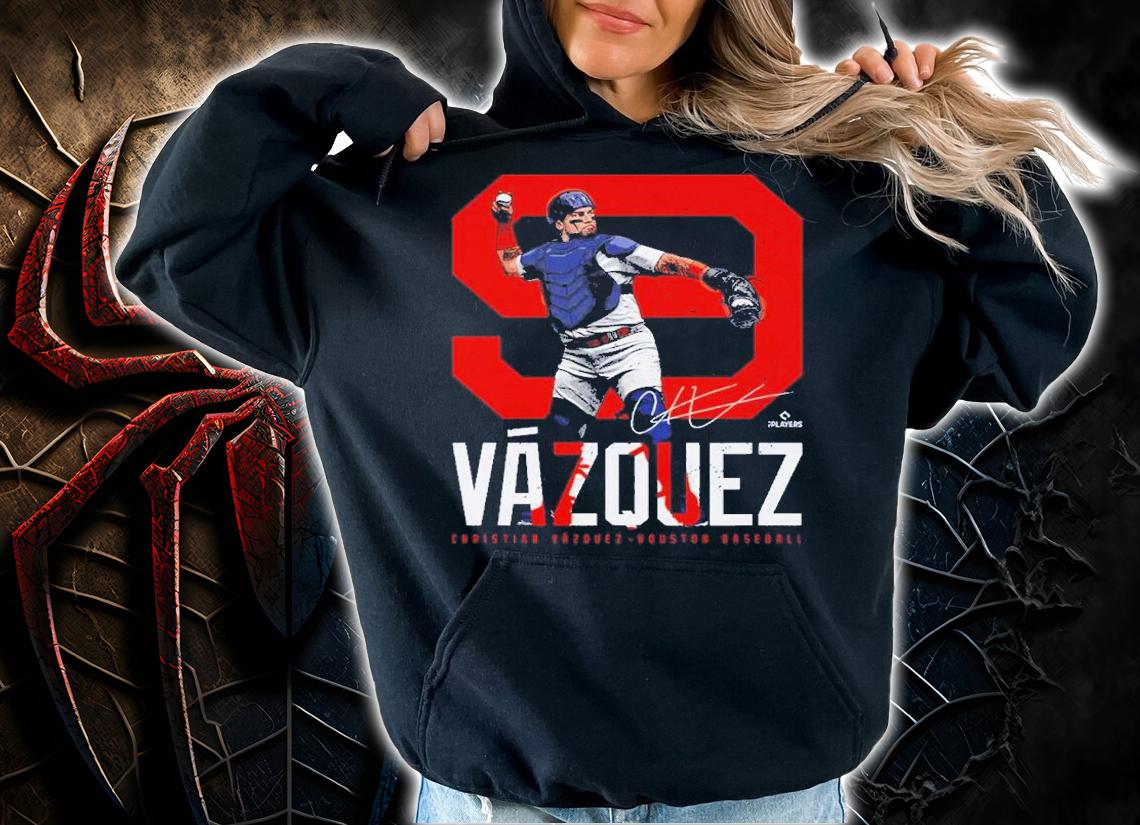 Christian Vazquez Houston Bold Number Baseball Shirt t-shirt hoodie