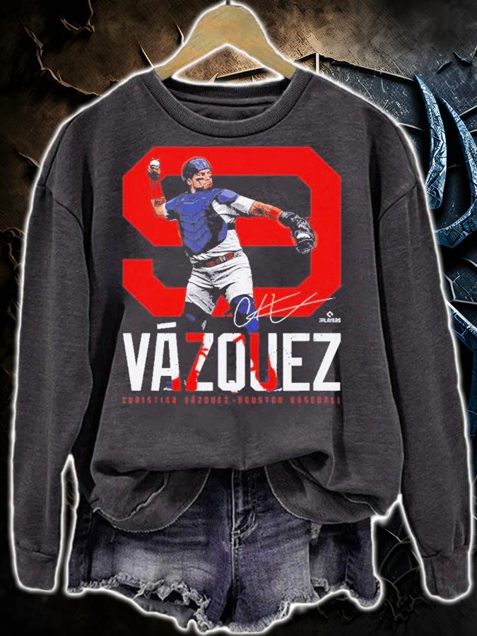 Christian Vazquez Houston Bold Number Baseball Shirt t-shirt sweatshirt