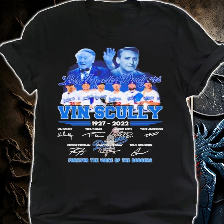Los Angeles Dodgers Vin Scully 1927-2022 Forever The Voice Of The Dodger Signatures Shirt t-shirt