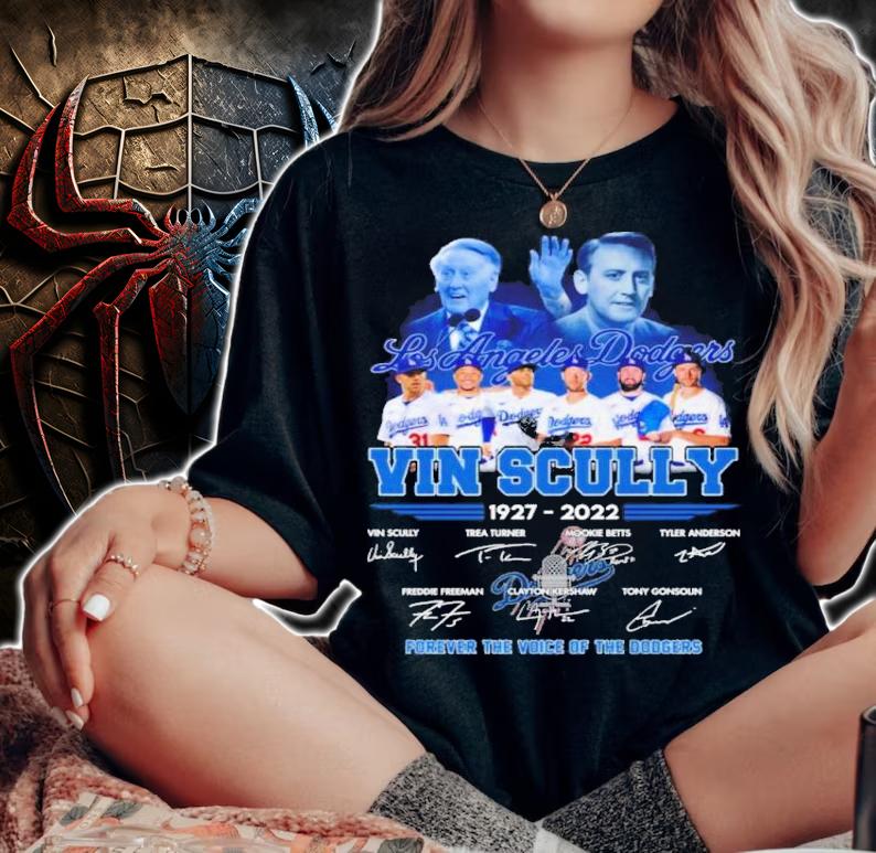 Los Angeles Dodgers Vin Scully 1927-2022 Forever The Voice Of The Dodger Signatures Shirt t-shirt