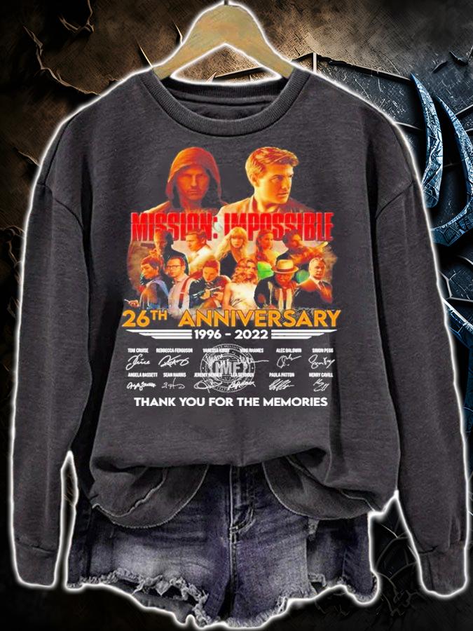 Mission Impossible 26th Anniversary 1996-2022 Signatures Thank You For The Memories t-shirt sweatshirt