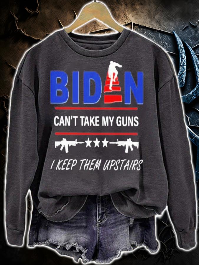 Biden Can't Take My Guns I Keep Them Upstairs 4th Of July Shirt t-shirt