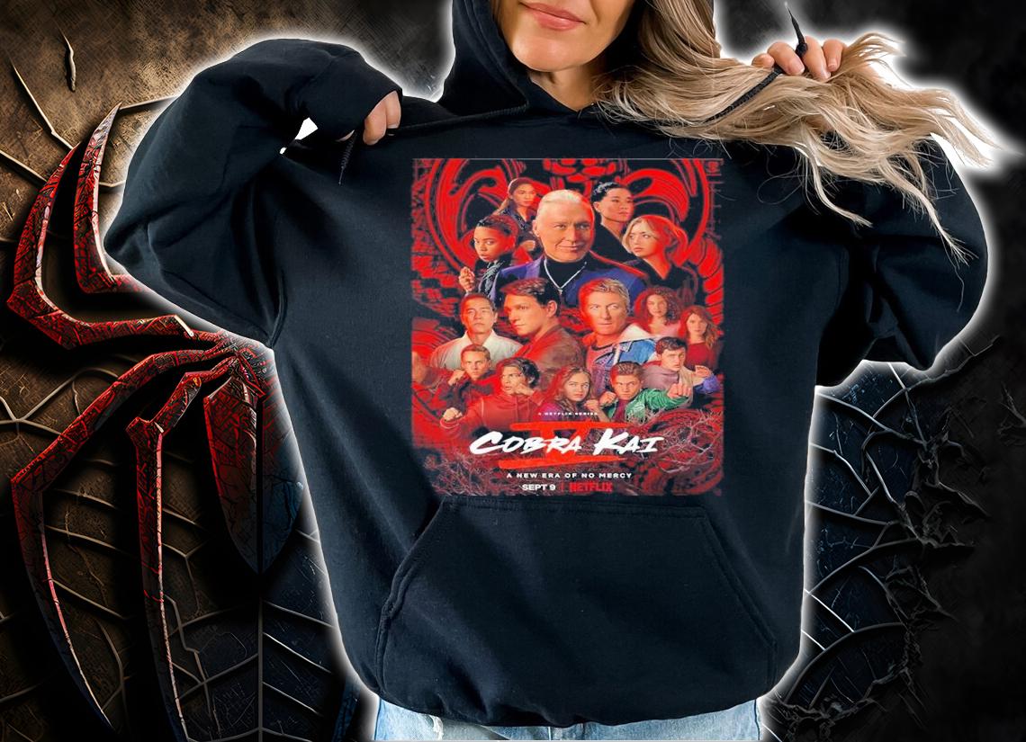 Cobra Kai Season 5 Poster Motion Poster Herald A New Era Of No Mercy Shirt t-shirt