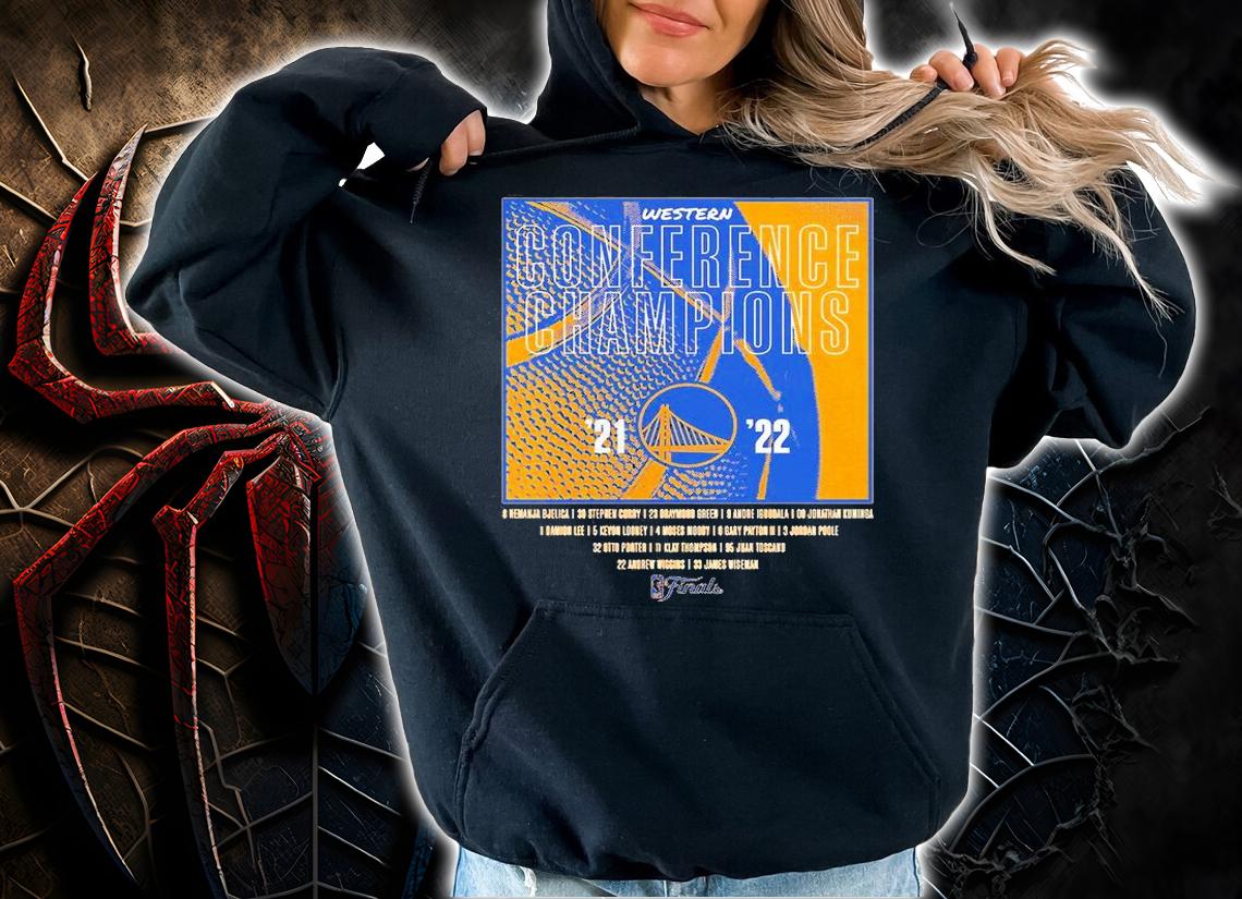 Golden State Warriors Gold 2022 Western Conference Champions Balanced Attack Roster T-Shirt t-shirt