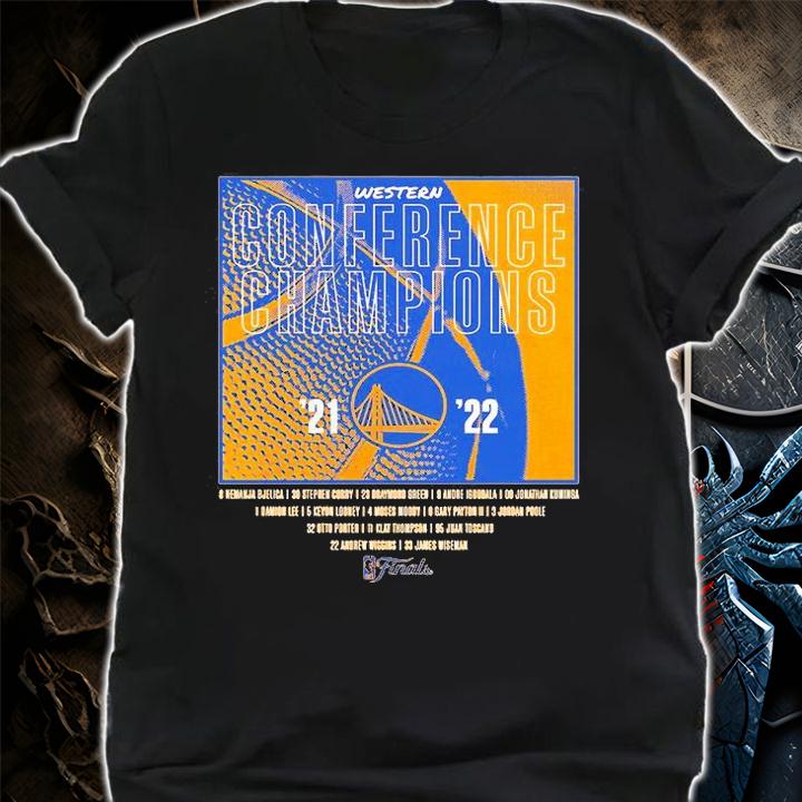 Golden State Warriors Gold 2022 Western Conference Champions Balanced Attack Roster T-Shirt t-shirt