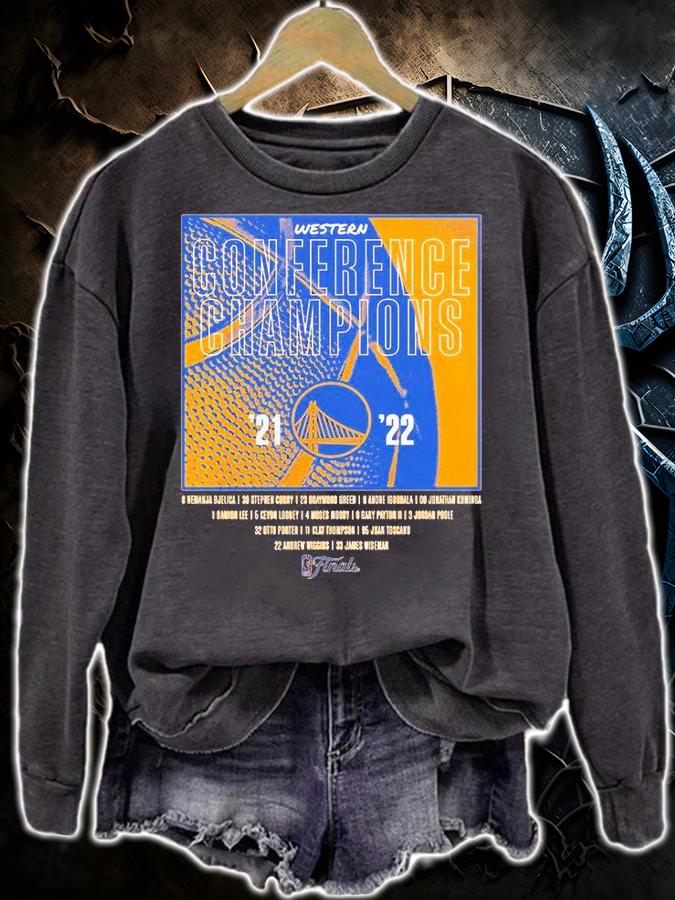 Golden State Warriors Gold 2022 Western Conference Champions Balanced Attack Roster T-Shirt t-shirt
