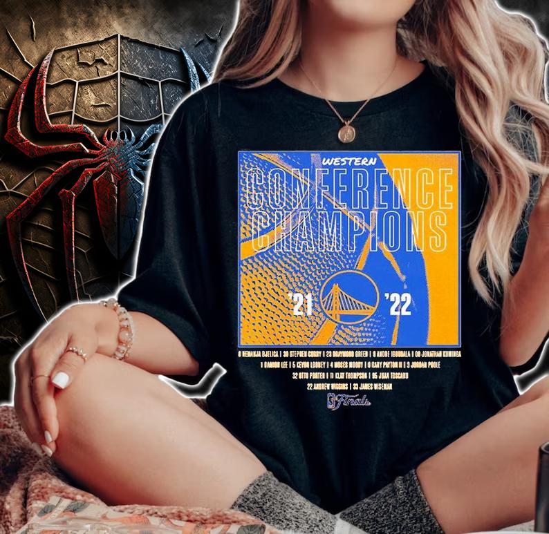 Golden State Warriors Gold 2022 Western Conference Champions Balanced Attack Roster T-Shirt t-shirt