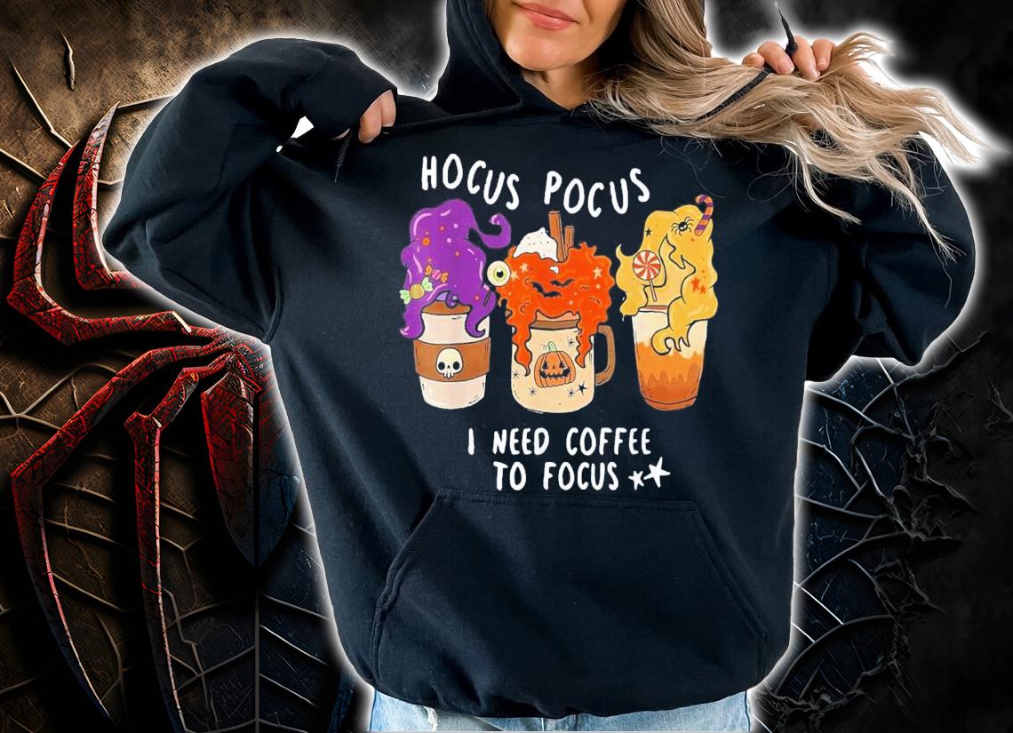 Hocus Pocus I Need Coffee to Focus Halloween Teacher T-Shirt t-shirt hoodie