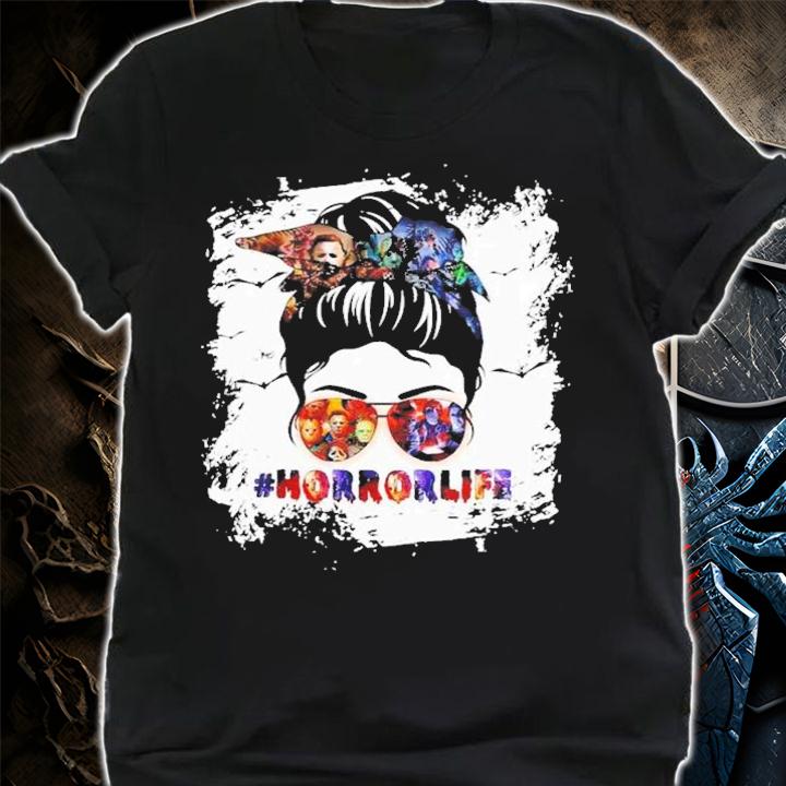 Messy Bun Horror Life Halloween T-Shirt t-shirt