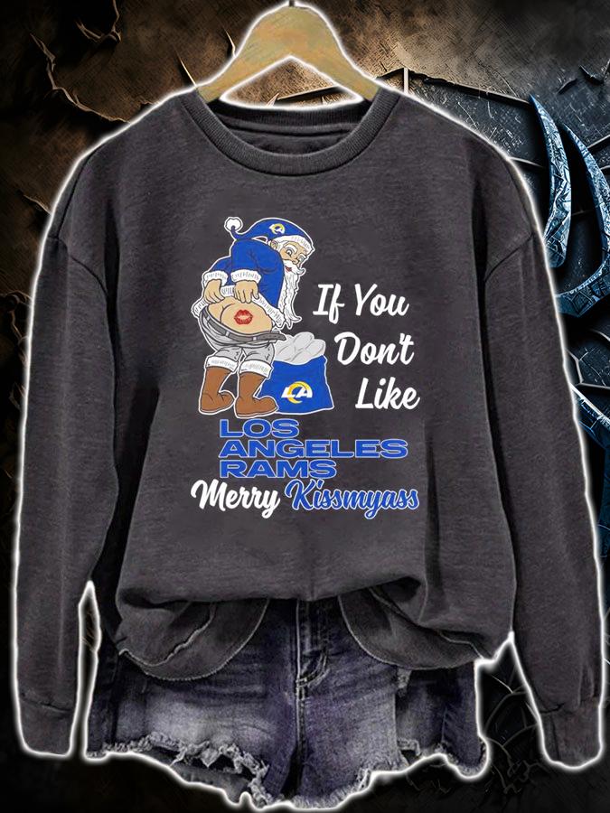 Santa Claus If You Dont Like Los Angeles Rams Merry Kissmyass Christmas t-shirt