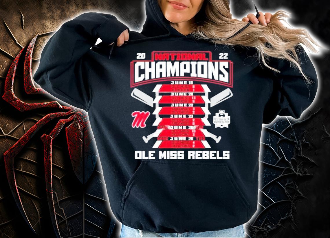 Schedule And Scores National Champions 2022 Ole Miss Rebels Shirt t-shirt
