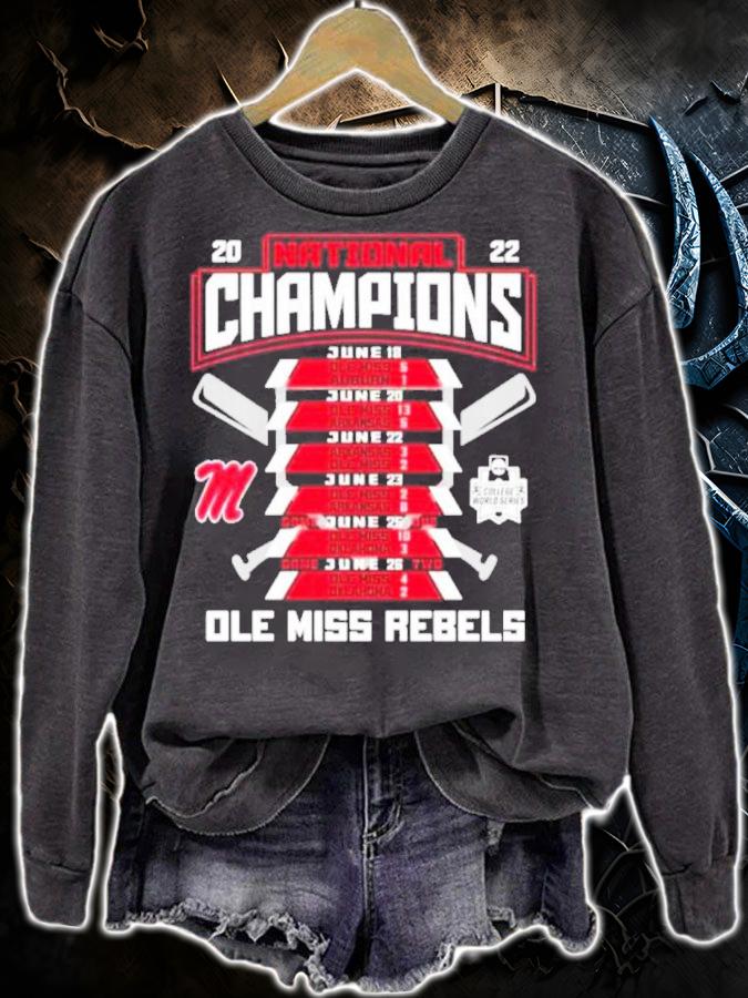 Schedule And Scores National Champions 2022 Ole Miss Rebels Shirt t-shirt