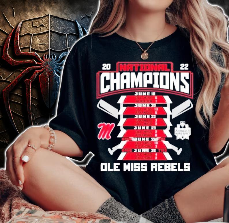 Schedule And Scores National Champions 2022 Ole Miss Rebels Shirt t-shirt
