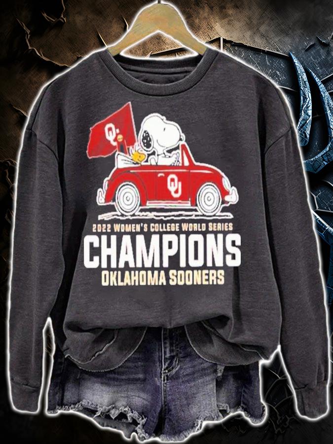 Snoopy And Woodstock Driving Car Oklahoma Sooners NCAA Champions 2022 Shirt t-shirt