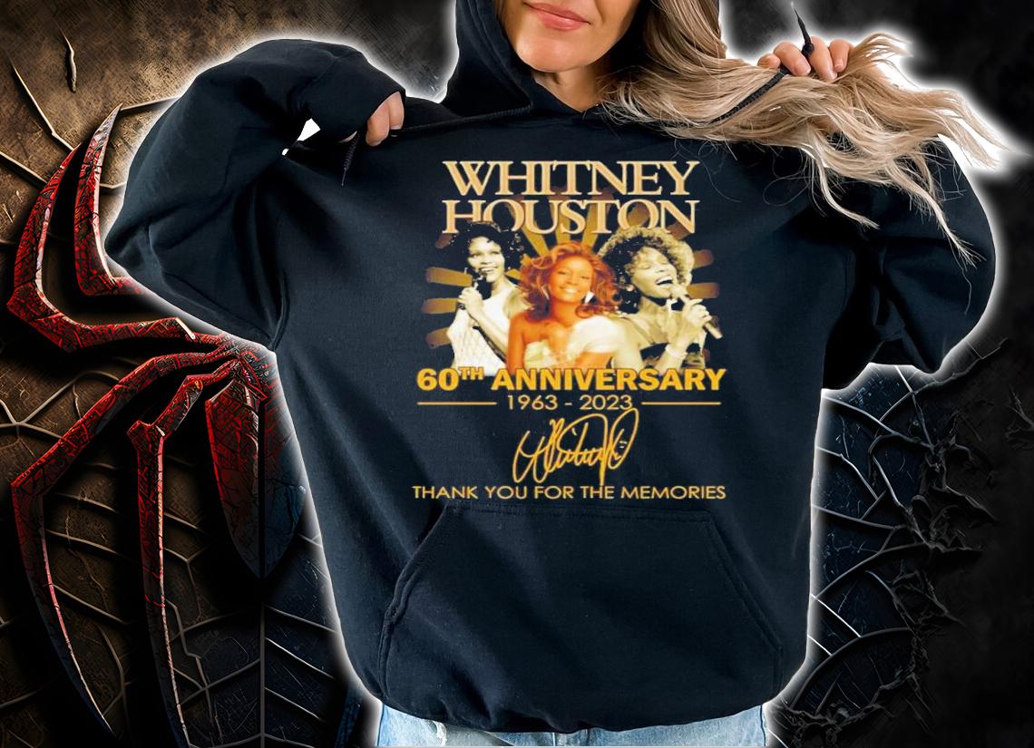 Whitney Houston 60th Anniversary 1963-2023 Signatures Thank You For The Memories Shirt t-shirt
