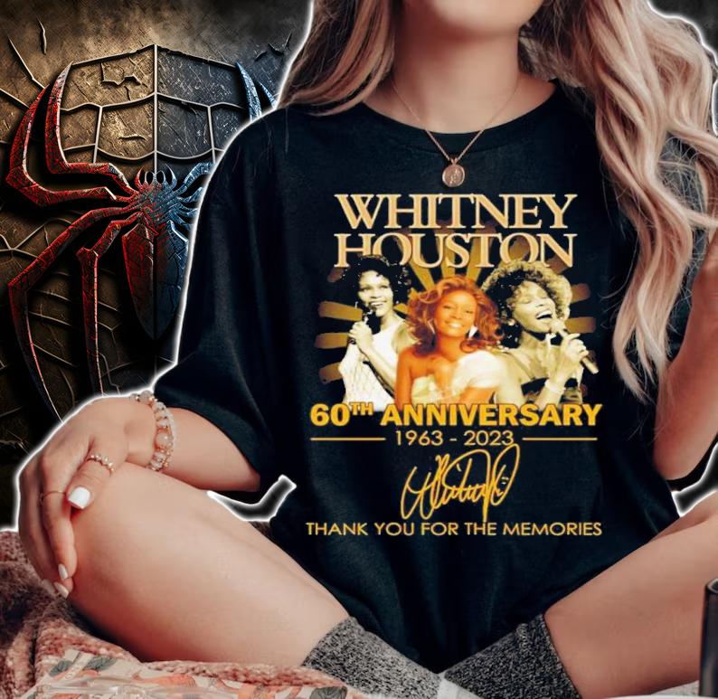 Whitney Houston 60th Anniversary 1963-2023 Signatures Thank You For The Memories Shirt t-shirt