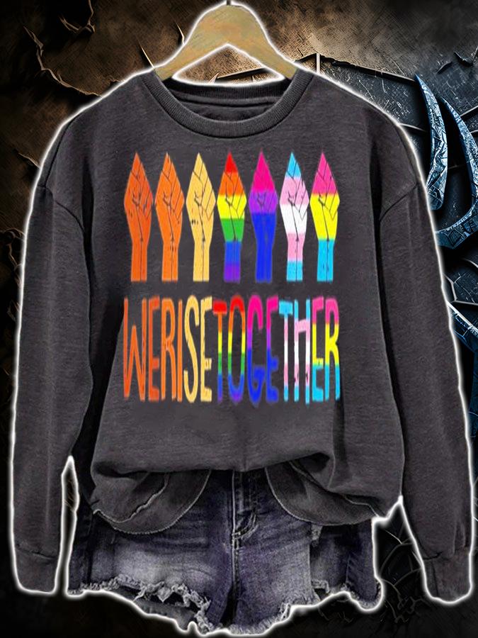 We Rise Together LGBT Q Pride Social Justice Equality Ally T-Shirt t-shirt