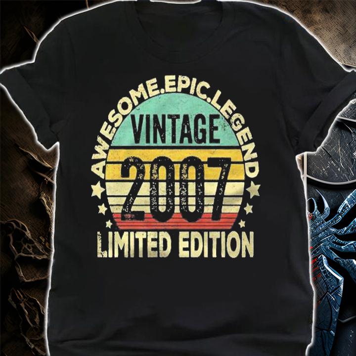14 Years Old Retro Vintage Awesome Birthday 2007 Premium Shirt t-shirt