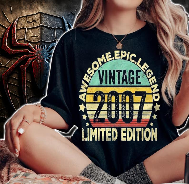 14 Years Old Retro Vintage Awesome Birthday 2007 Premium Shirt t-shirt