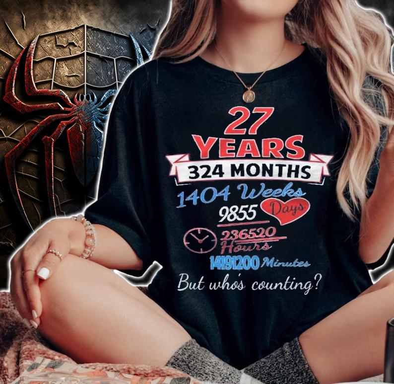 27Th Wedding Anniversary Gift 27 Years But Whos Counting Shirt t-shirt