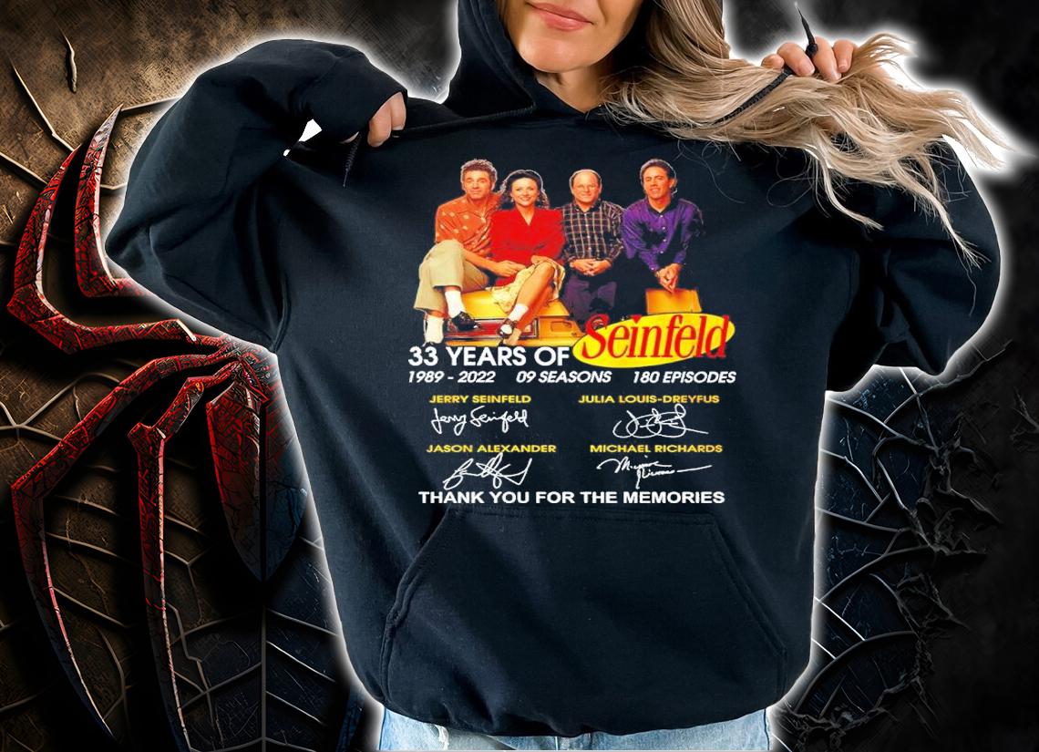 33 Years Of Seinfeld 1989-2022 09 Seasons 180 Episode Signatures Thank You For The Memories Shirt t-shirt