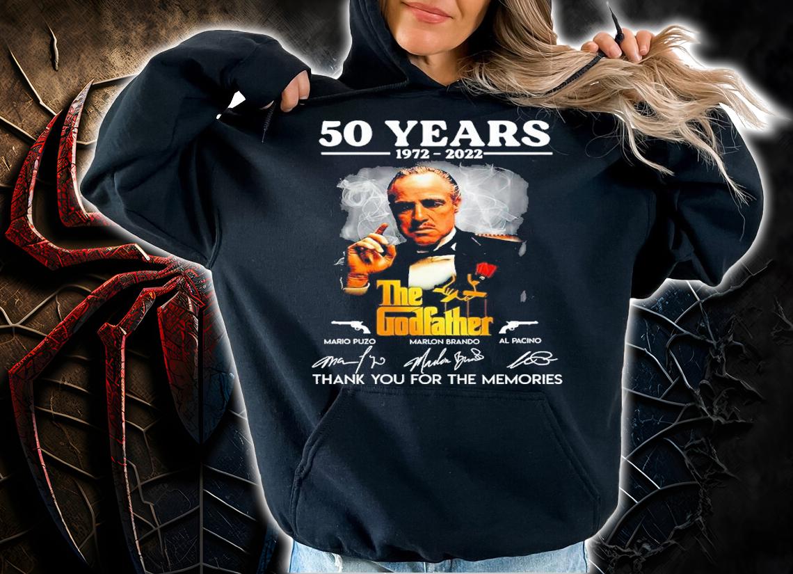 50 Years 1972-2022 The Godfather Signatures Thank You For The Memories Shirt t-shirt