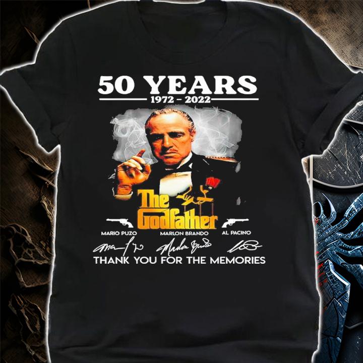 50 Years 1972-2022 The Godfather Signatures Thank You For The Memories Shirt t-shirt