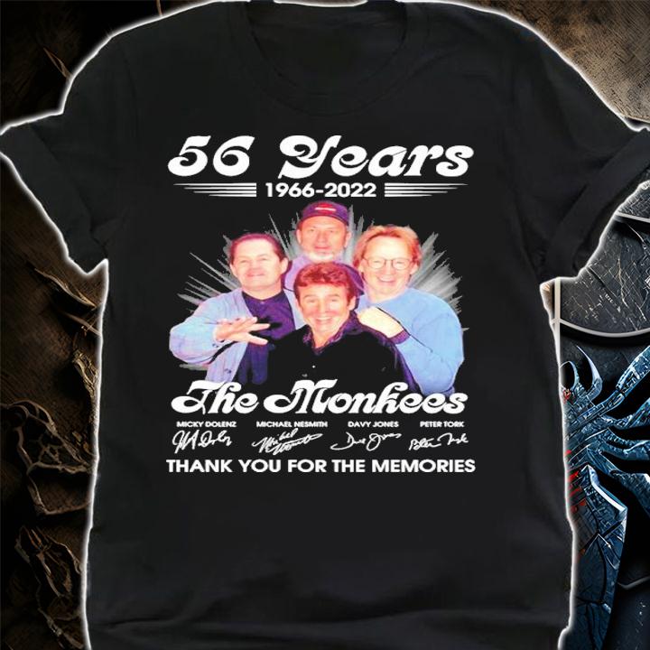 56 Years 1966-2022 The Monkees Signatures Thank You For The Memories Shirt t-shirt