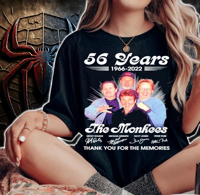56 Years 1966-2022 The Monkees Signatures Thank You For The Memories Shirt t-shirt