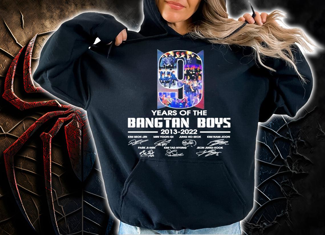 9 Years Of The Bangtan Boys 2013-2022 Signatures Shirt t-shirt