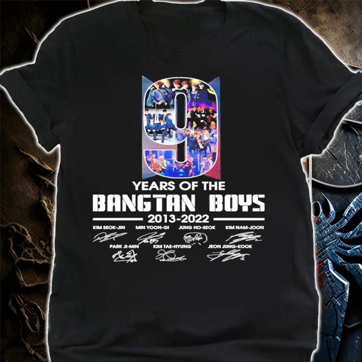 9 Years Of The Bangtan Boys 2013-2022 Signatures Shirt t-shirt