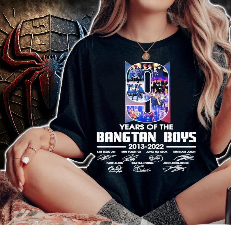 9 Years Of The Bangtan Boys 2013-2022 Signatures Shirt t-shirt