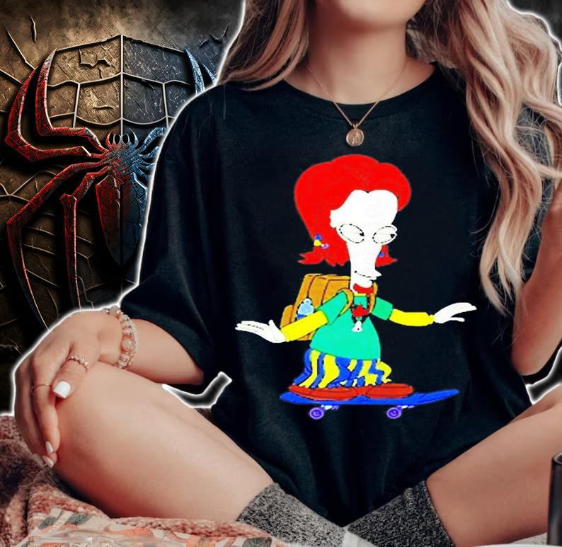 American Dad Skateboarding Roger Art Board T-Shirt t-shirt woman shirt