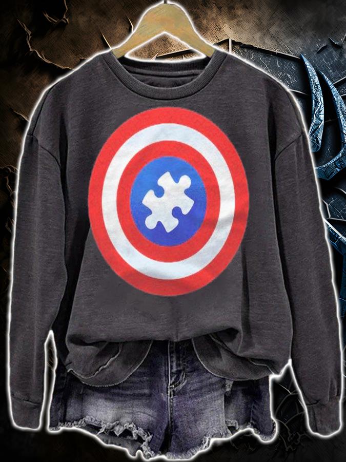 Autism Awareness Superhero Puzzle Shield Gift Shirt t-shirt sweatshirt