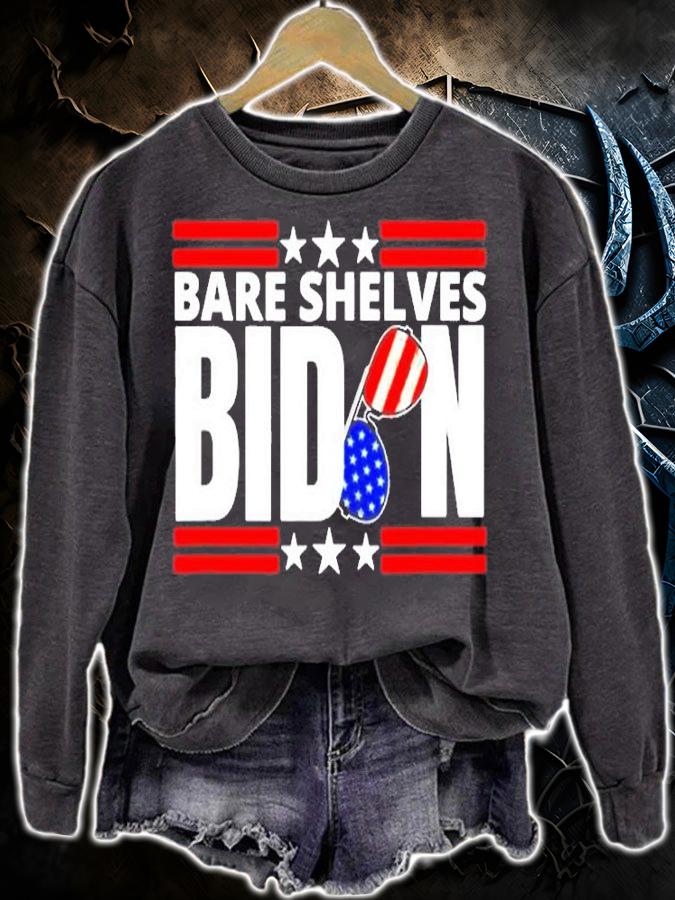 Bare Shelves Biden Meme Flag Glasses T-Shirt t-shirt sweatshirt