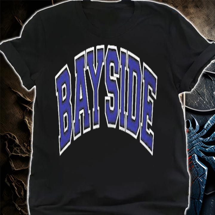 Bayside Queens Ny Varsity Style Navy Blue Text T-shirt t-shirt