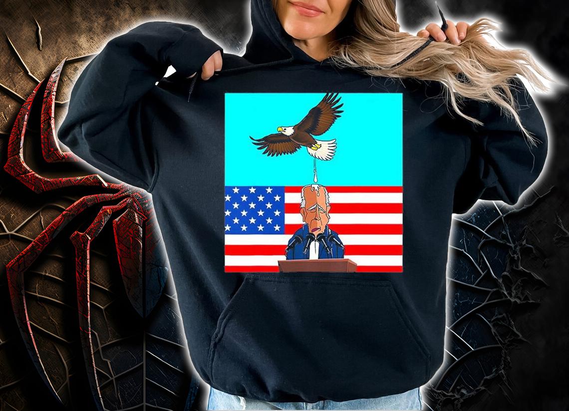 Biden Bird Poop Funny USA Flag T-Shirt t-shirt